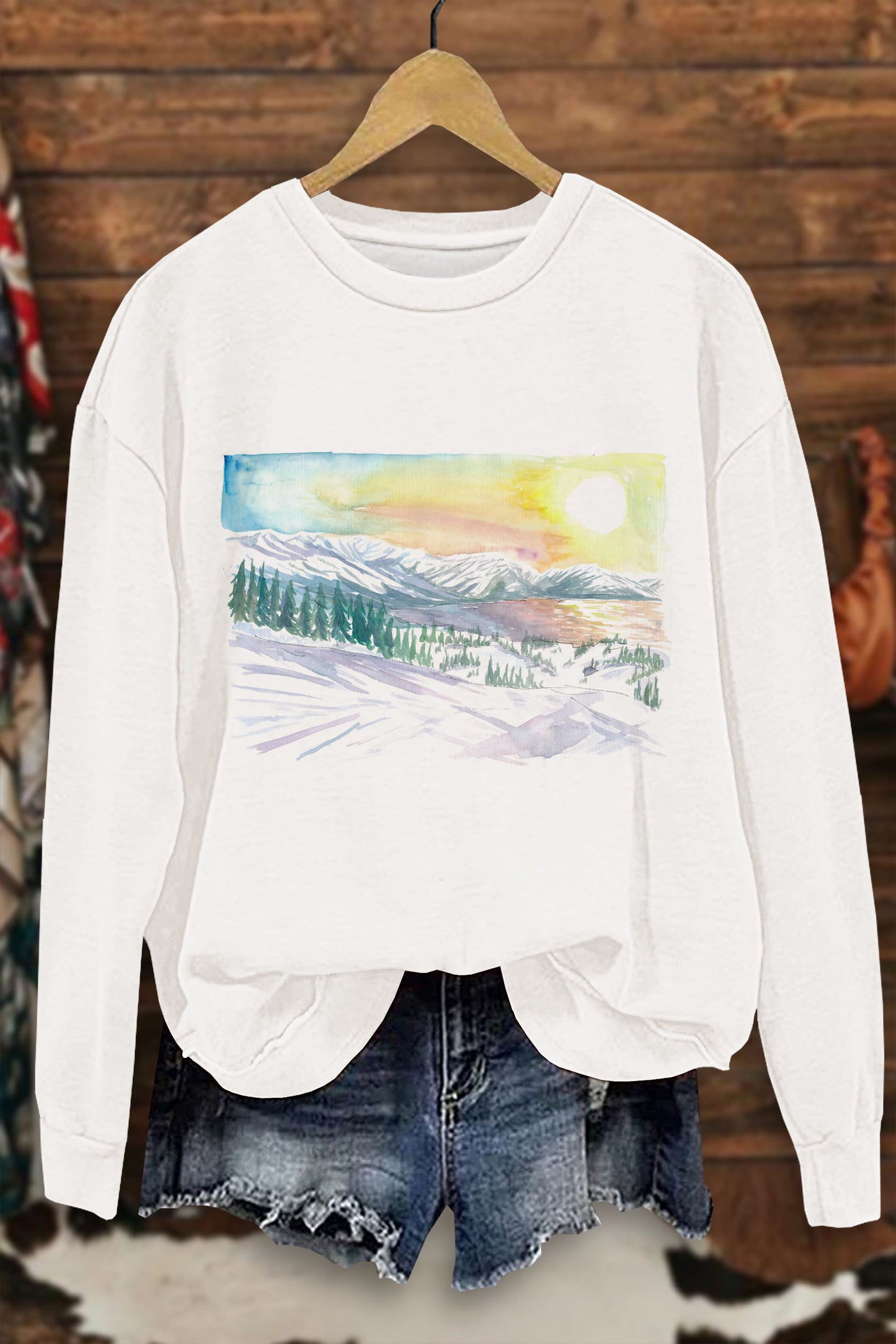 Lake Tahoe Winter Skiing Sweatshirt