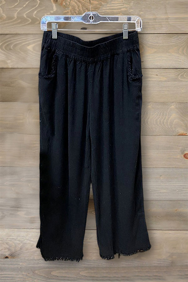 Loose Solid Color Wide-leg Pants