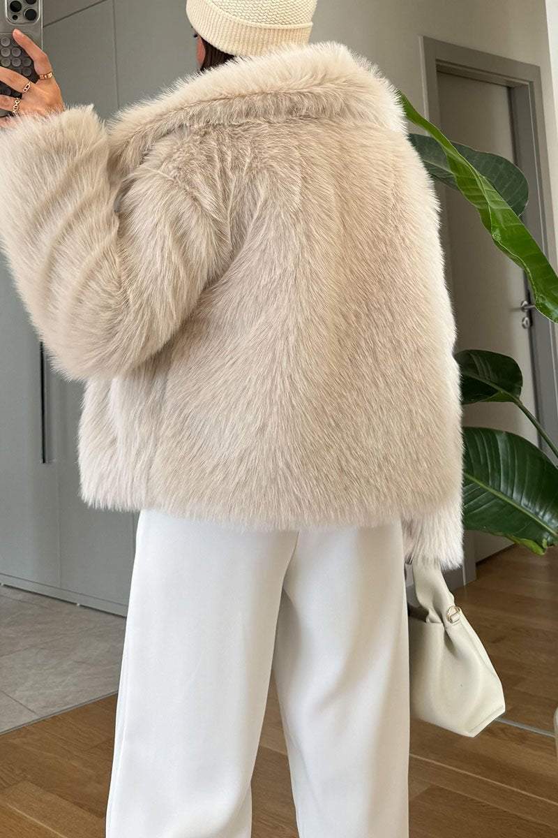 Women's Casual Solid Color Plush Coat