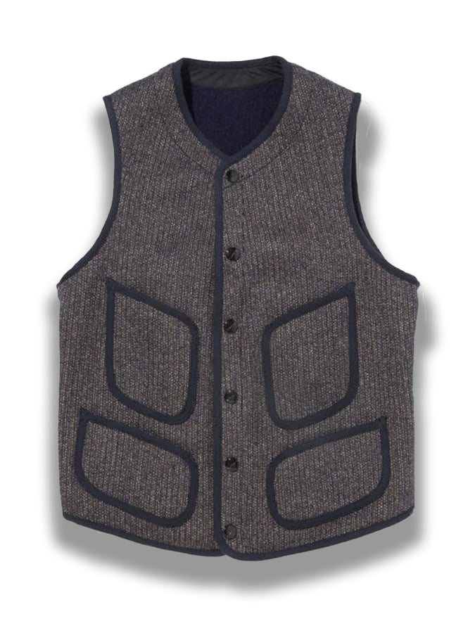 Men's Retro Simple Western Splicing Warm Vest