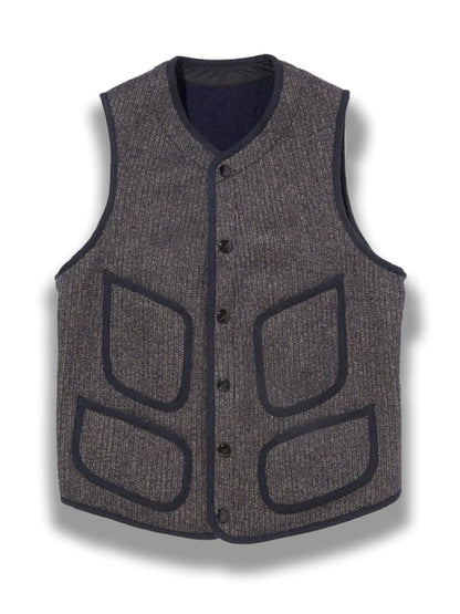 Men's Retro Simple Western Splicing Warm Vest