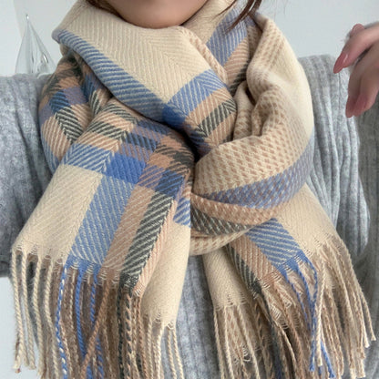 Fashionable Contrast Colors Plaid Scarf