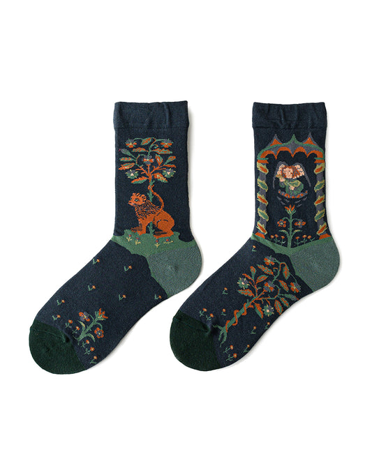 Vintage Angel Illustration Socks