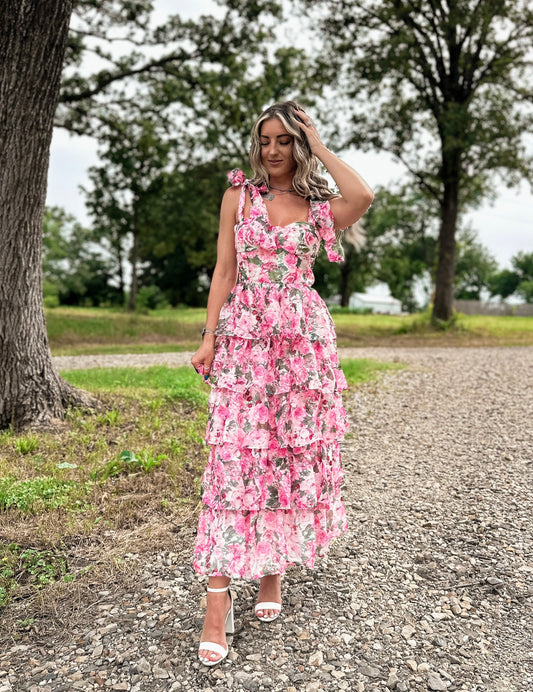 Pink Blossom Maxi Dress