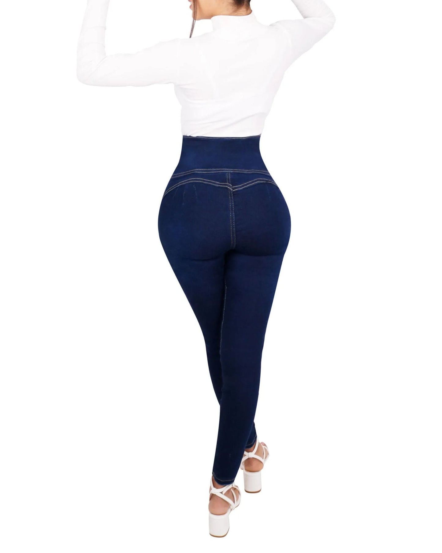 Slimming Jeans With Buttocks. Tummy And Skinny Legs