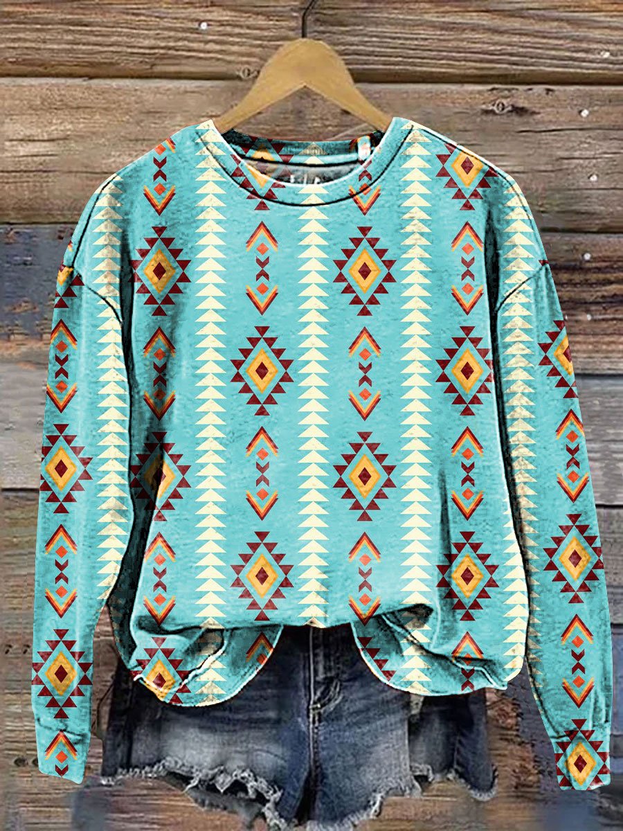 Tribal-Aztec Art Print Casual Sweatshirt