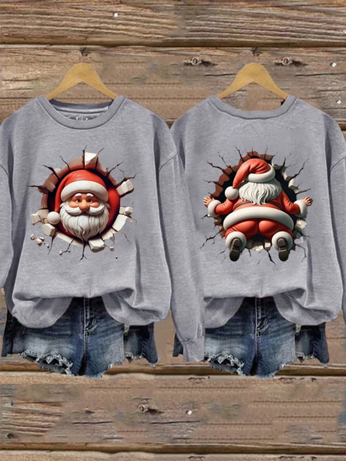 Women's Christmas printed casual sweatshirt