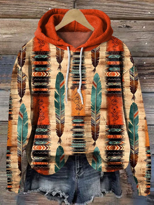 Boho Feather Art Casual Hoodie Sweatshirt