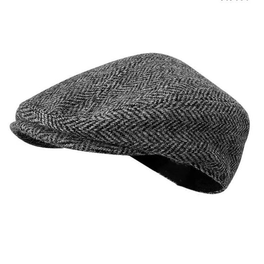 THE PEAKED Gatsby Flat Hat Gray-Harris Tweed