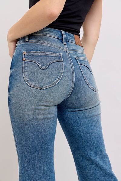 Judy Blue MR Tummy Control Vintage Wash Flare Bell Bottom Jeans