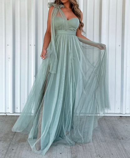 Strapless Tulle Maxi Dress