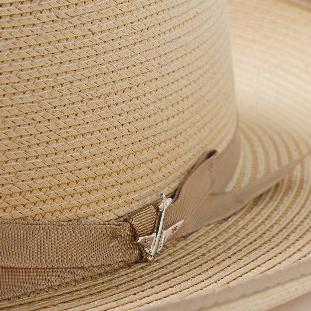 STRATOLINER HEMP FEDORA -COGNAC[BUY 2 FREE SHIPPING & BOX PACKING]