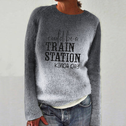 Could Be A Train Station Kinda Day Tie Dye Print Sweater