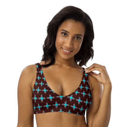 Yeehaw Turquoise Zia Bikini Top