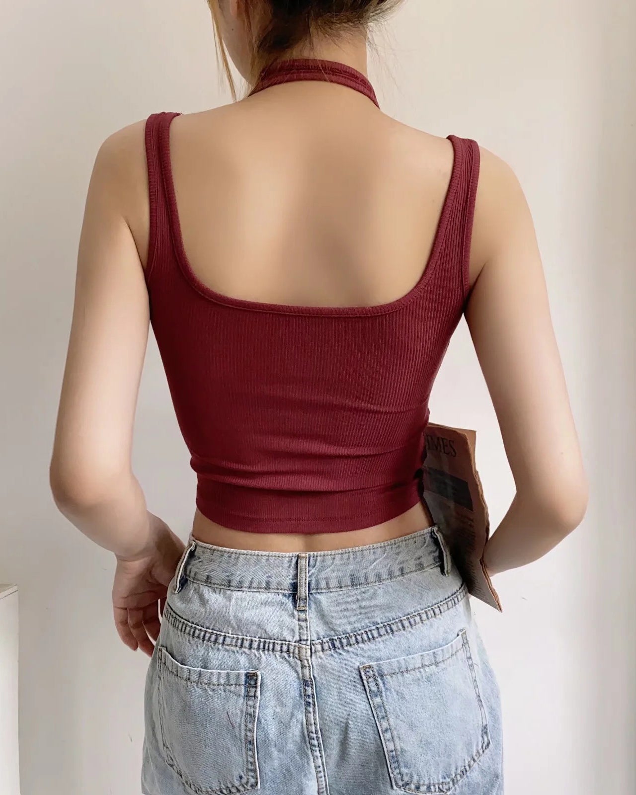 Ribbed Slim Fit off Shoulder Camisole