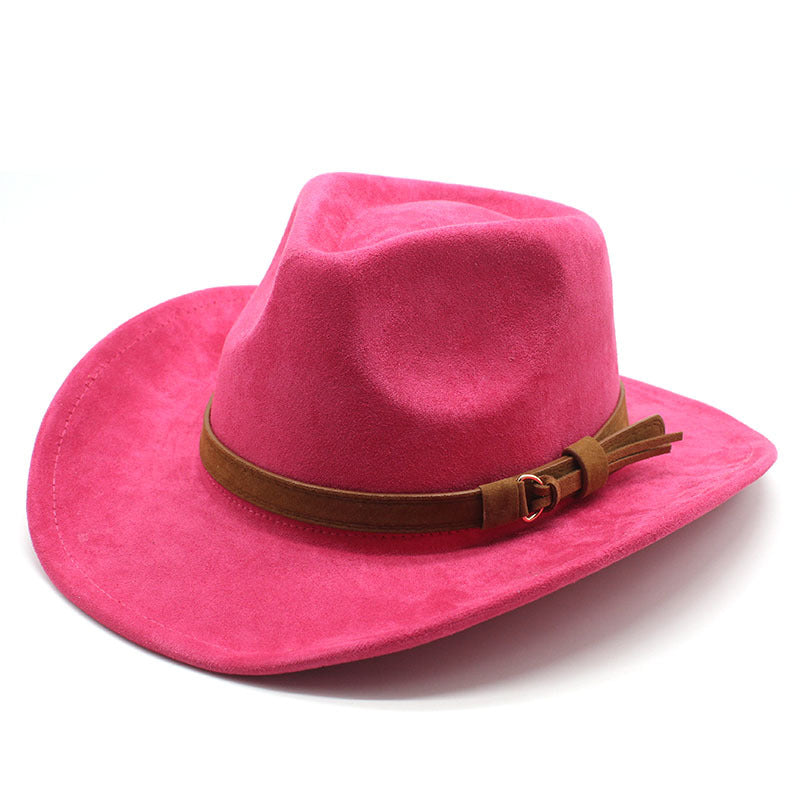 Men's Vintage Western Cowboy Hat Suede Knight Hat