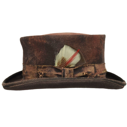 Western Desert Top handmade Sergio Anzani Hatmaker-brown