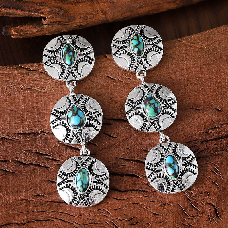 Vintage Ethnic Turquoise Earrings