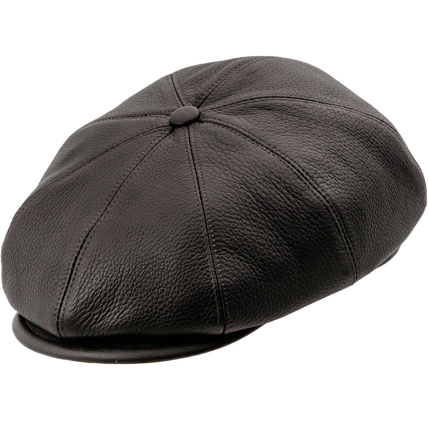 PEAKED CAPS BRIAN - LEATHER-BROWN