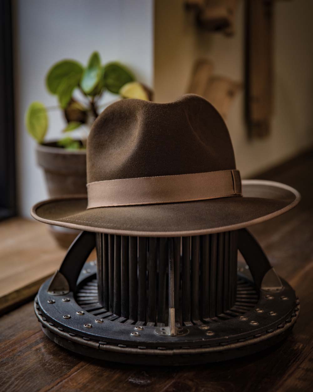 Bespoke Handmade Fedora - Special hat band-Coffee-Camel