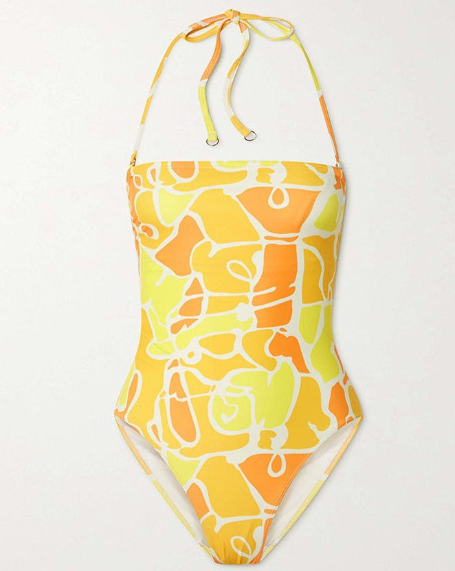 Fashion Print One Piece Swimsuit Set