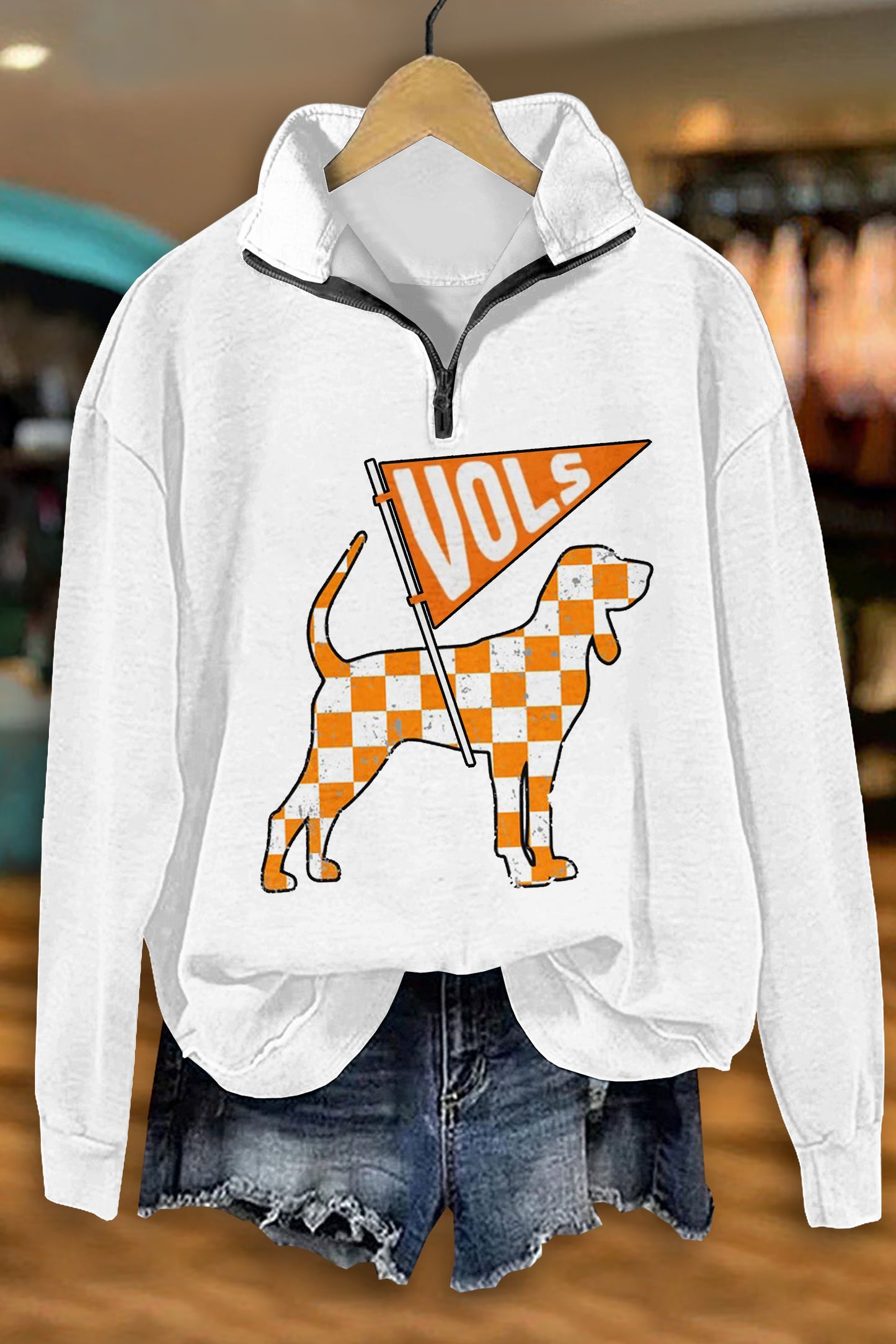 Casual Tennessee Vols Print Zipper Sweatshirt