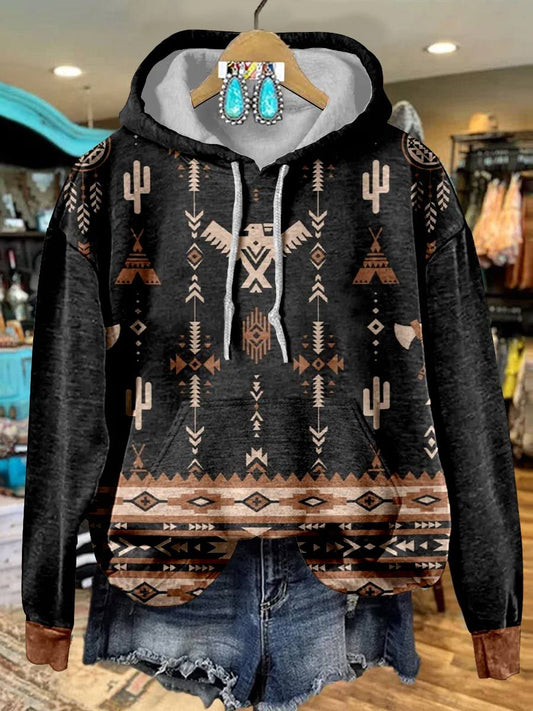 Aztac Print Casual Hoodie Sweatshirt