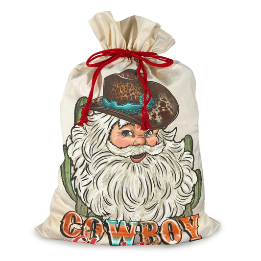 Cowboy Santa Christmas Set of 3 Sacks