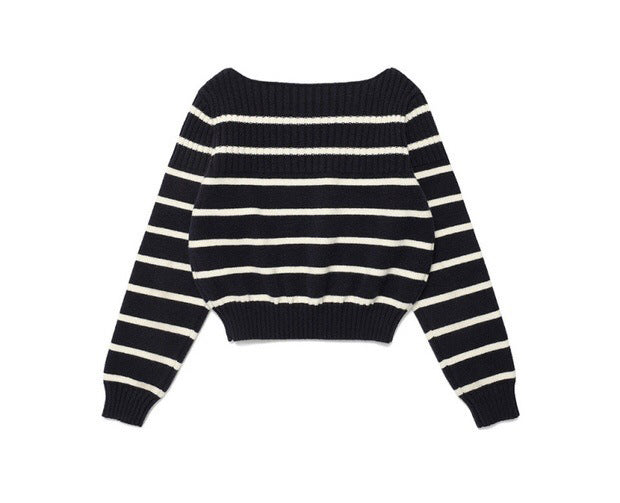 Women's Striped Off-shoulder Sweater