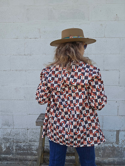 Checkered Rodeo Women's Western Blazer