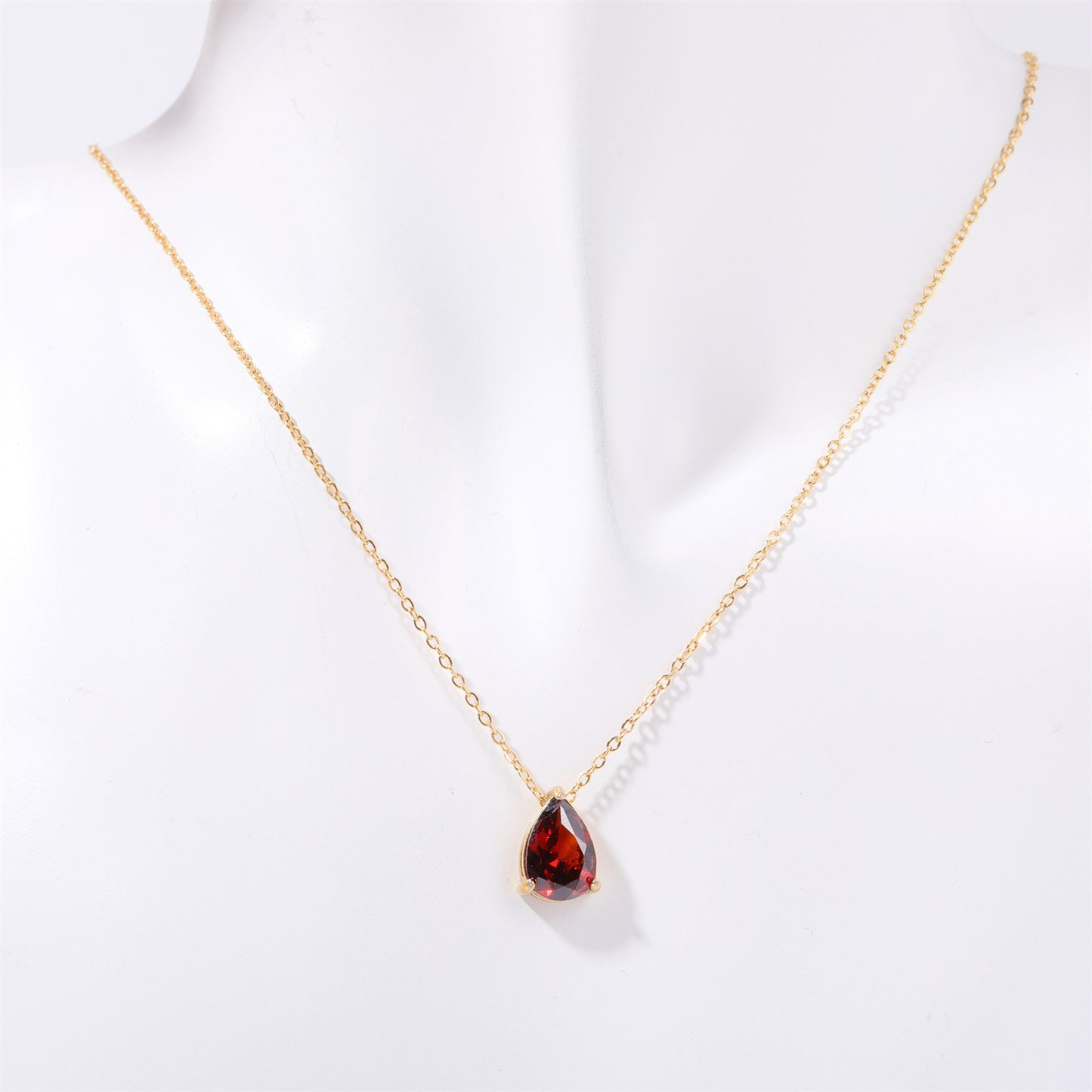 Women's December Birthday Pear-shaped Teardrop Zircon Necklace