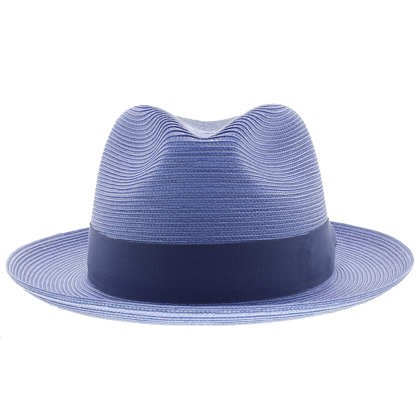 Classic Blue Straw Fedora Hat