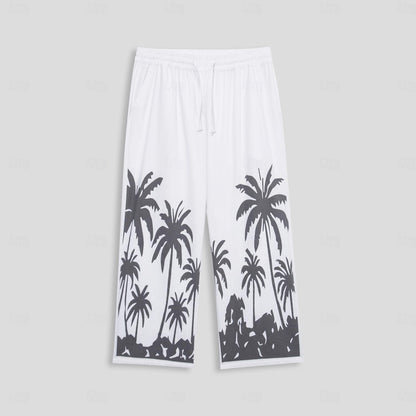 Men's Hawaii Beach Printed Casual Cotton Linen Loose Pants