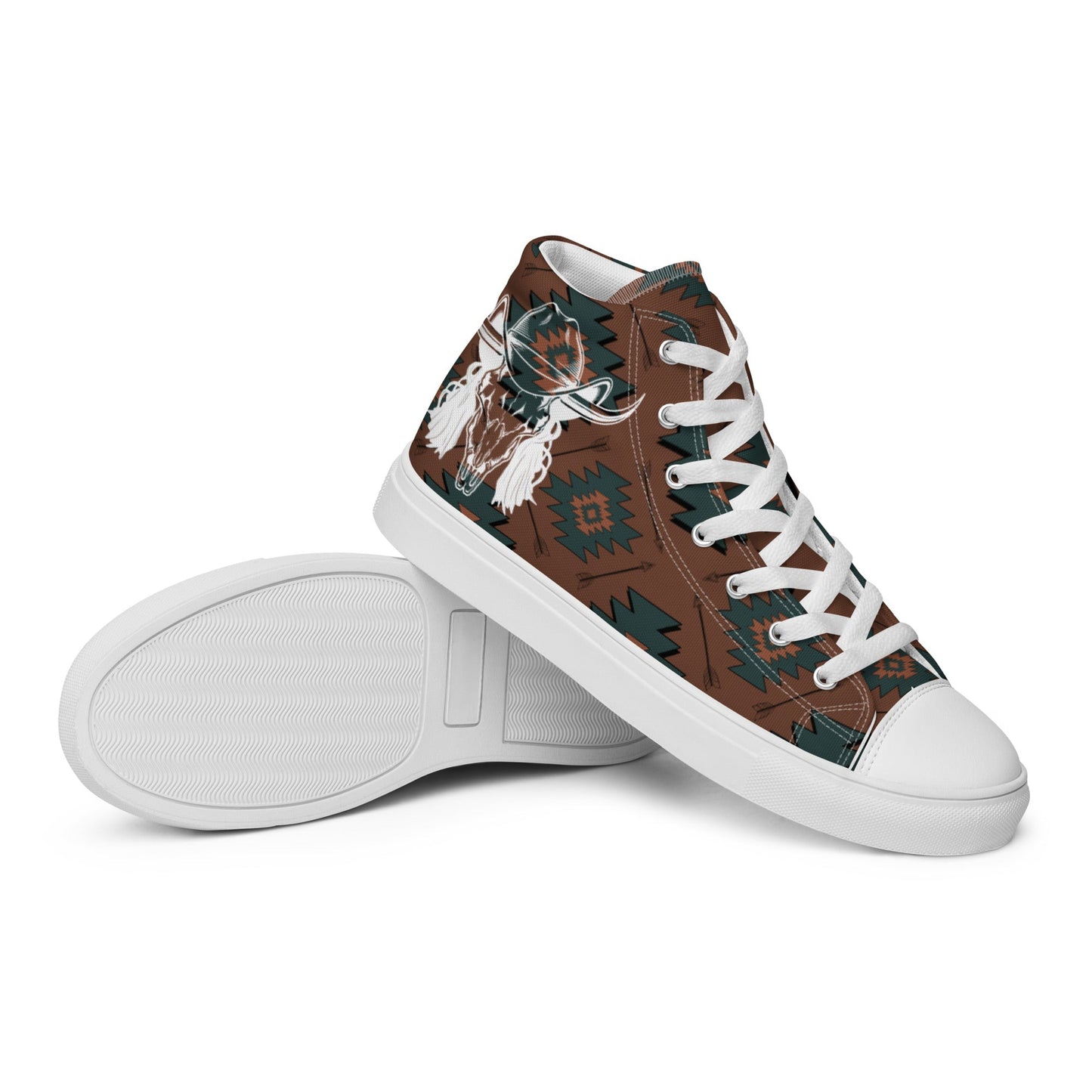 Aztec Mullet Cowboy Men__ high top canvas shoes