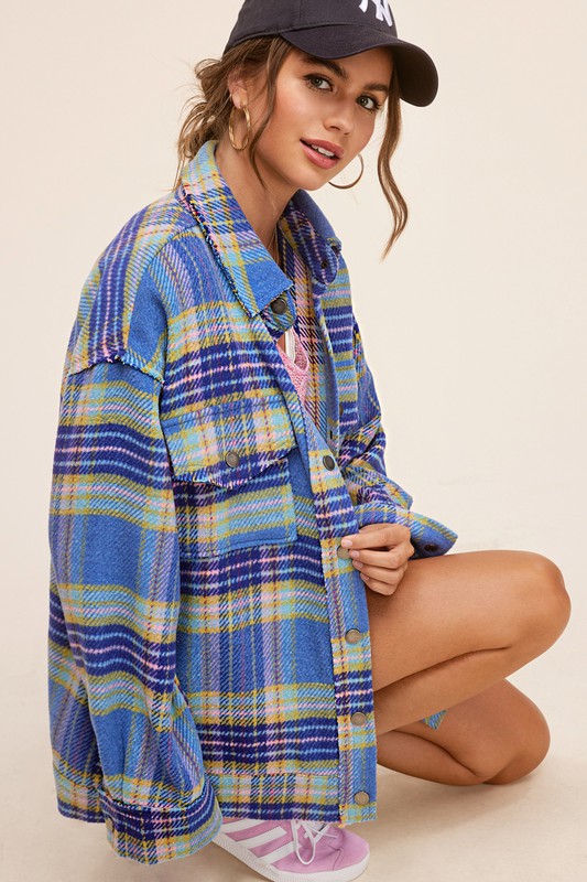 Hailee Plaid Shacket Jacket choice of colors