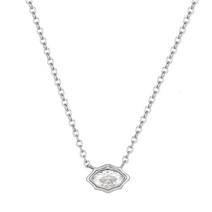 Women's Zircon Oval Round Pendant Necklace