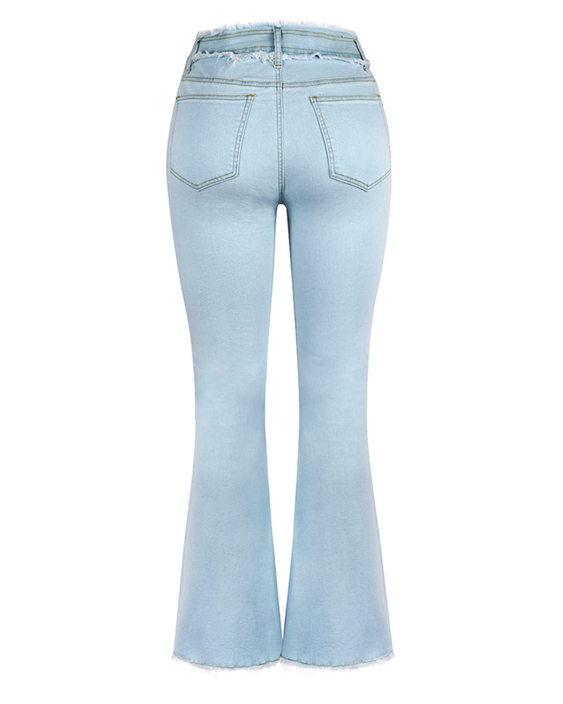 Wool-Edged Elastic Jeans