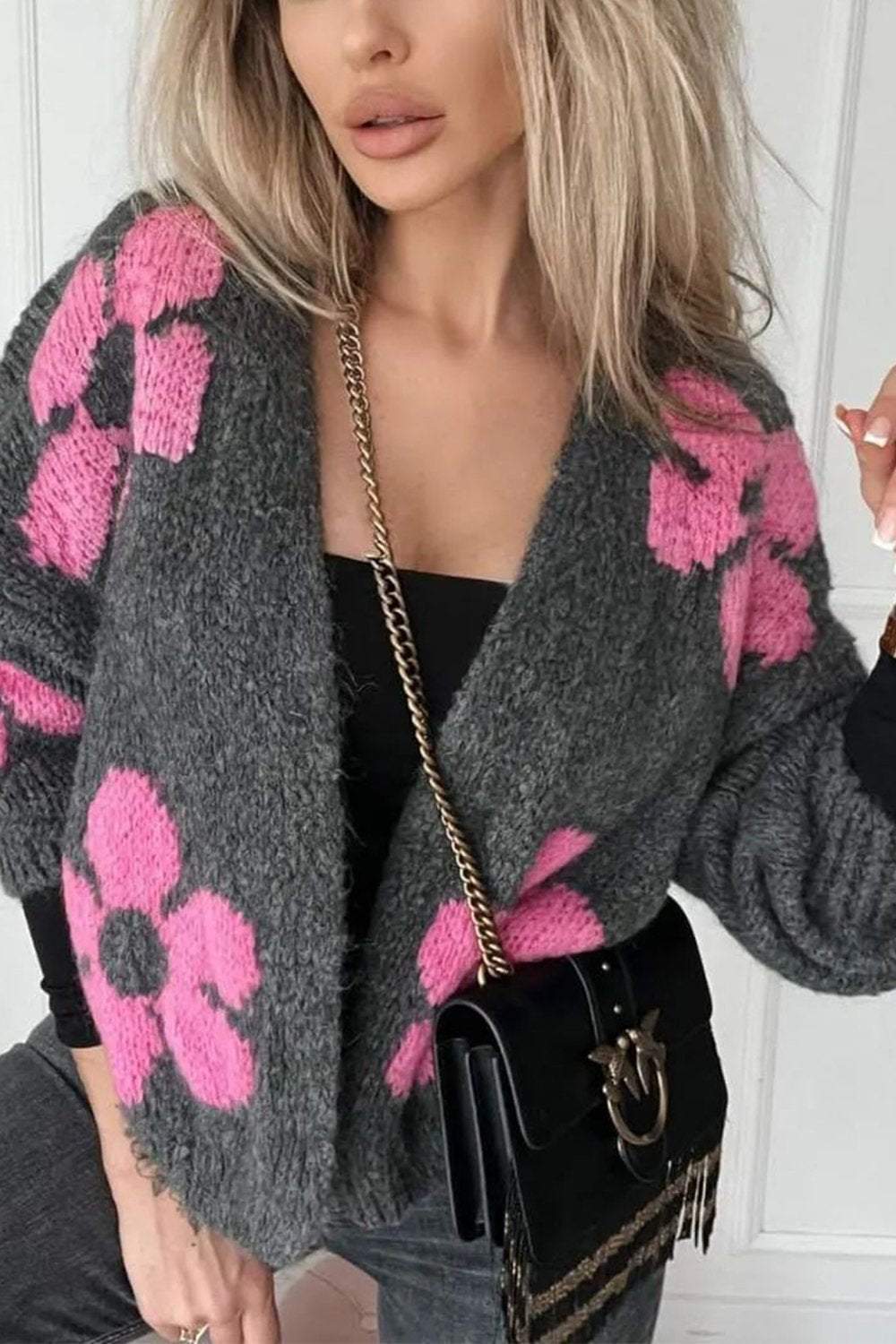 Women's Flowers Casual Sweater Cardigan