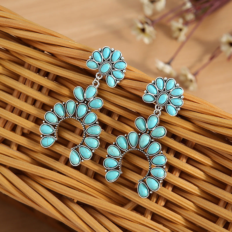 Western Exaggerated Turquoise Earrings