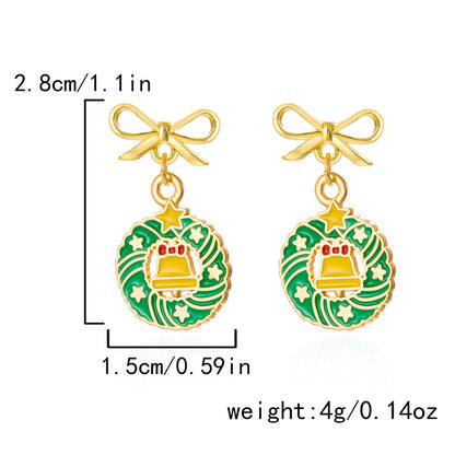 Sparkling Colourful Christmas Tree Earrings