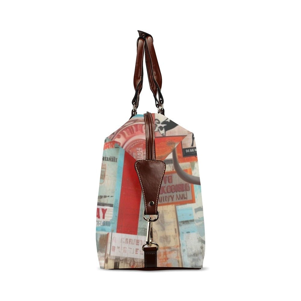 Vintage Collage Large Travel Flight Bag