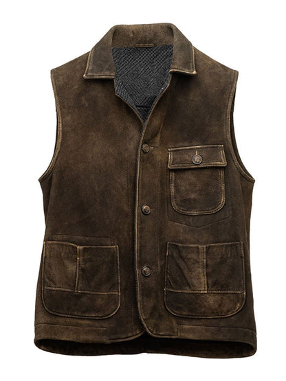 Men's Vintage Western Multi-Pocket Vest