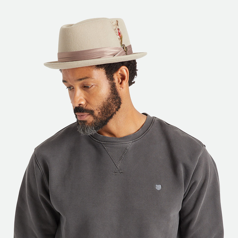 Tienda Brixton Hats Stout Wool Felt Pork Pie Hat - Beige