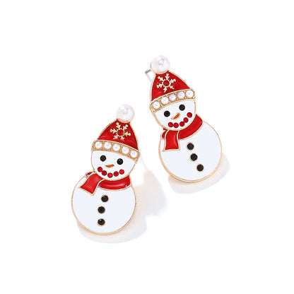 Cute Christmas Snowman Earrings