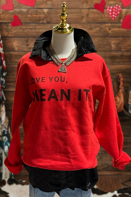 Casual Valentine's Day Print Sweatshirt