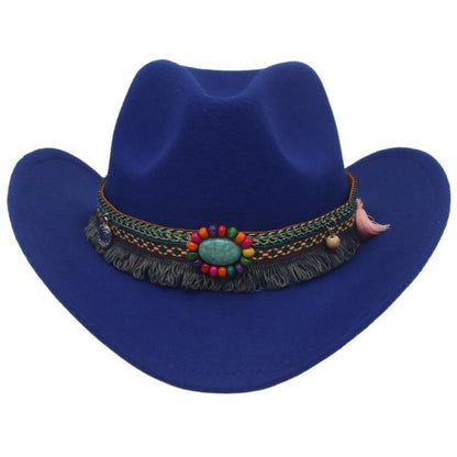 Unisex Fall Vintage Western Cowboy Woolen Sun Protection Wide Brim Hat