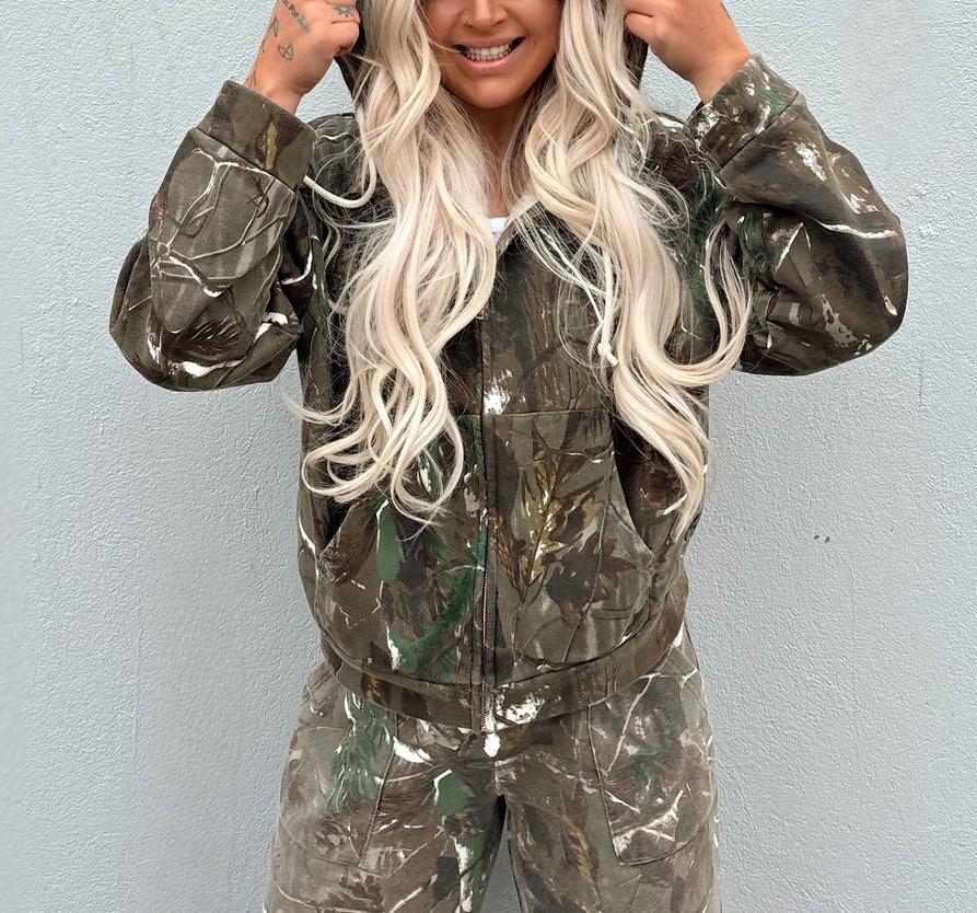 Cowboy’s Camo Zip Up Hoodie+Pant Set