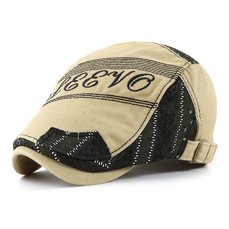 Short Brim Casual Youth Forward Cap Painter's Cap- Beige