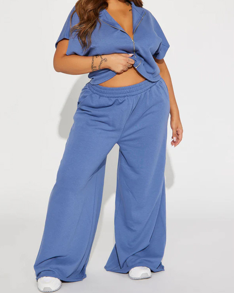 Elastic Waist High-Waisted Loose Trousers