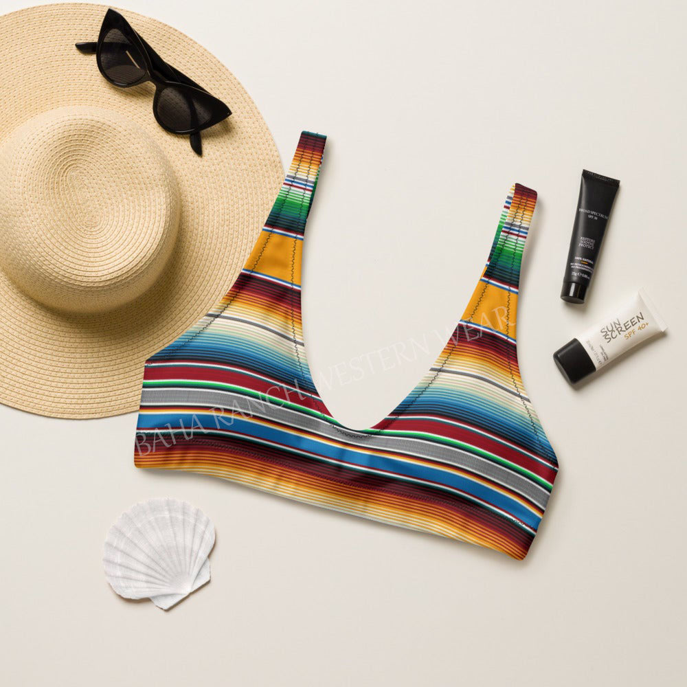 Yeehaw Mustard Serape Bikini Top